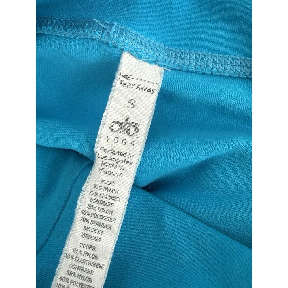 ✿ Alo Yoga Blue Color Block High Waist Leggings Size S Performance Activewear